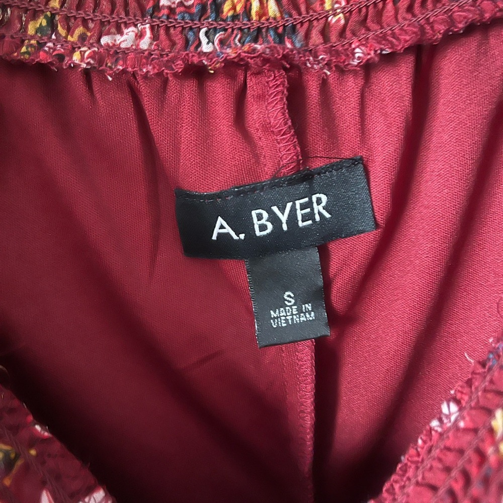 A. Byer Red and White Ruffled Off-the-Shoulder Sundress - Picture 3 of 9